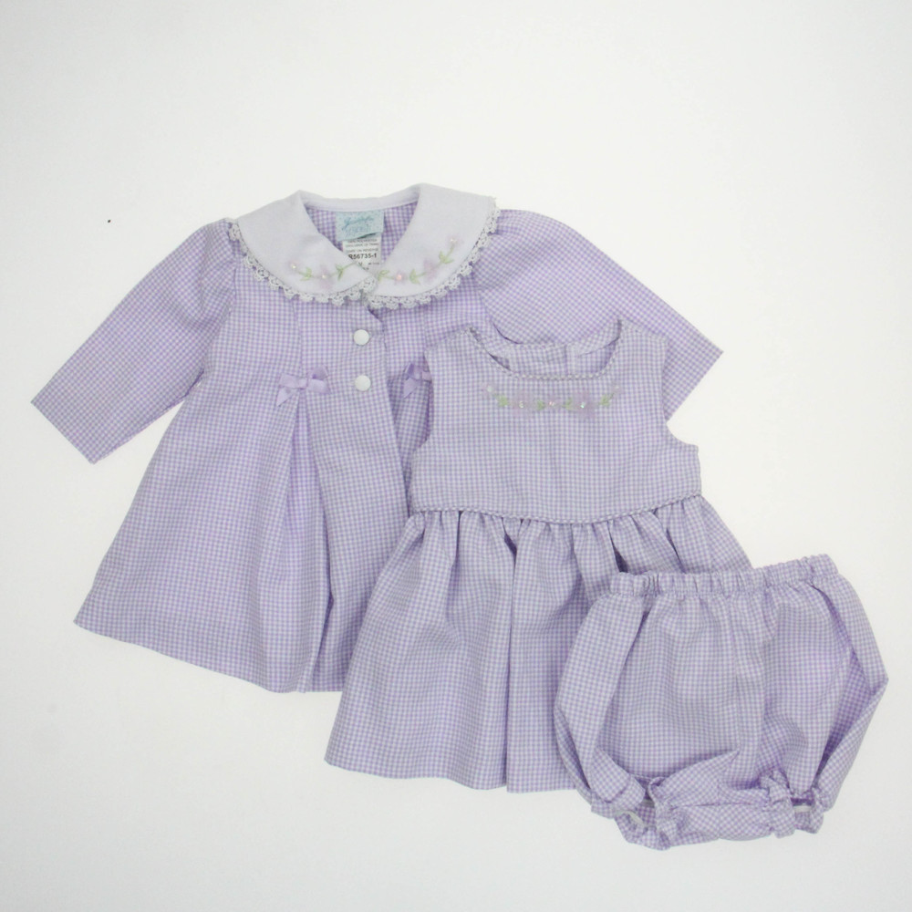 Jessica Ann Girls Purple Checks Apparel Sets size: 6-9 Months